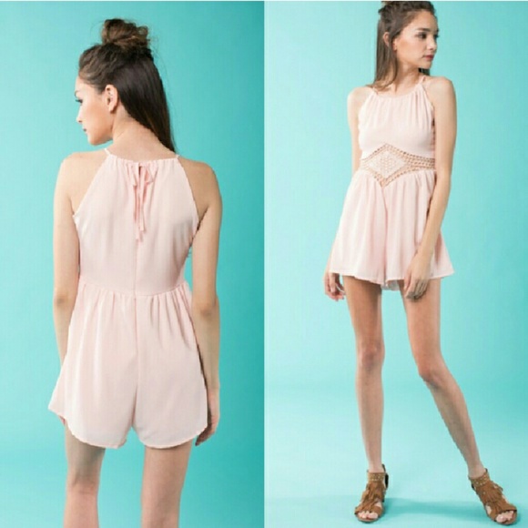 Baby Pink Crochet Romper - Picture 2 of 2